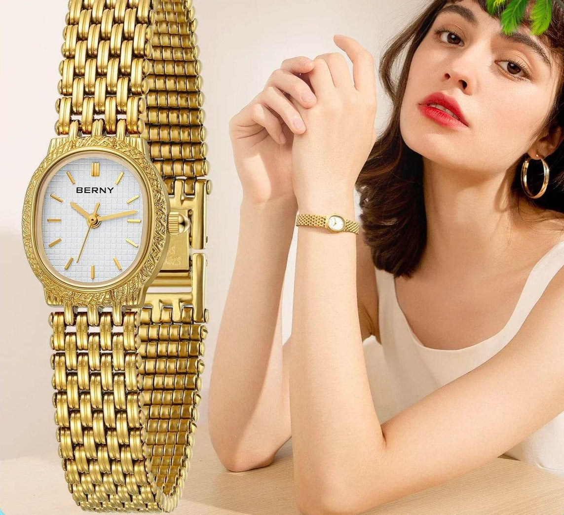 BERNY Golden Women’s Wristwatch - SnaggIt