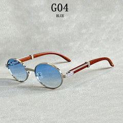 Luxe Oval Wooden Sunglasses by Snagg A Shades