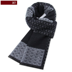 Men’s Luxury Wool Scarf — Cashmere Silk Blend Winter Plaid Shawl