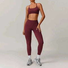 Women's 2/3-Piece Seamless Yoga Tracksuit | Gym Sports Bra & Leggings Fitness Set Sportswear