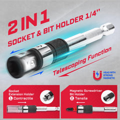 37 Pcs Metric Impact Screwdriver & Socket Set – Mixed S2 Steel Bits with EVA Foam Storage Tray