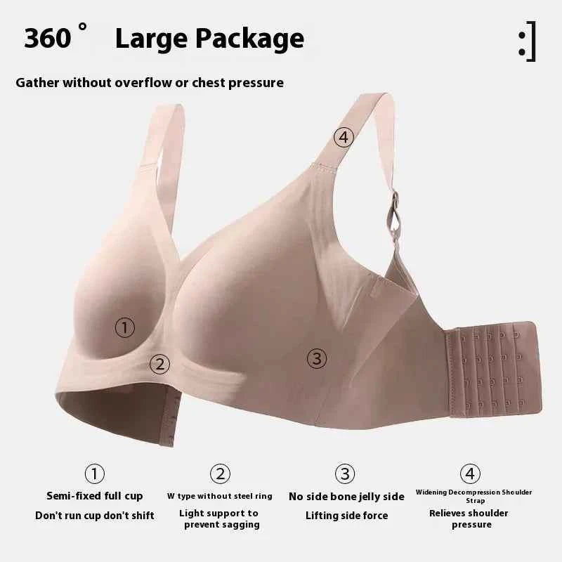 Plus Size Seamless Wireless Bra | Minimizer Push Up One-Piece Beauty Back Lingerie