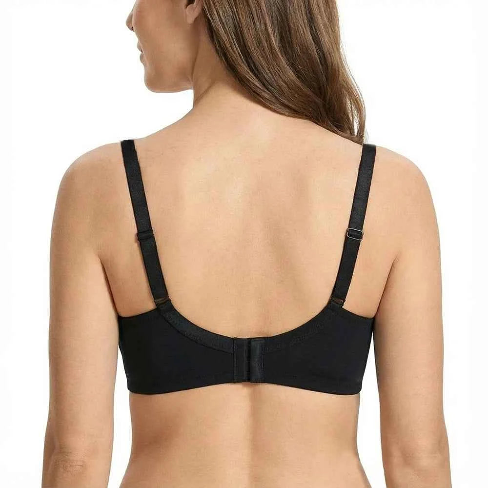 Plus Size Floral Lace Bra | Underwire Non-Padded 3/4 Cup High Support Soft Daily Wear