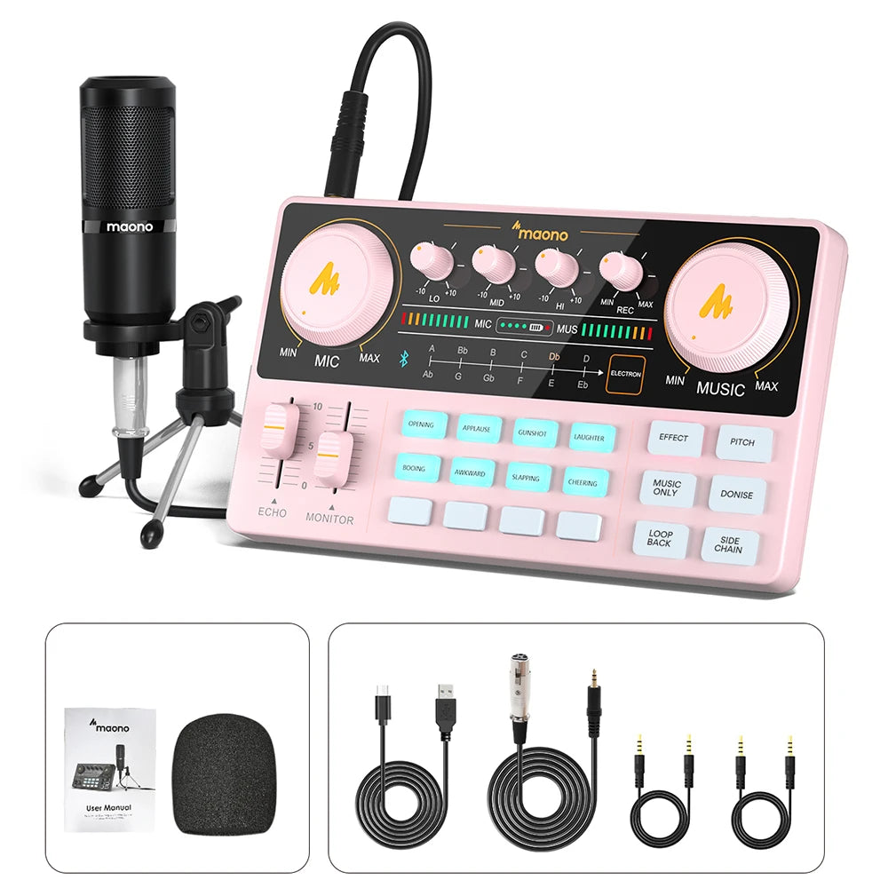 Sound Card & Microphone Set – Audio Interface with Condenser Mic for Live Streaming & Recording by Snagg An Audio Mixer