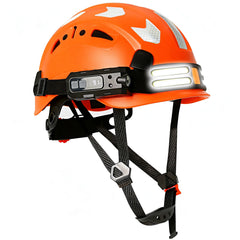 Construction safety helmet with headlamp and reflective stickers – image 14