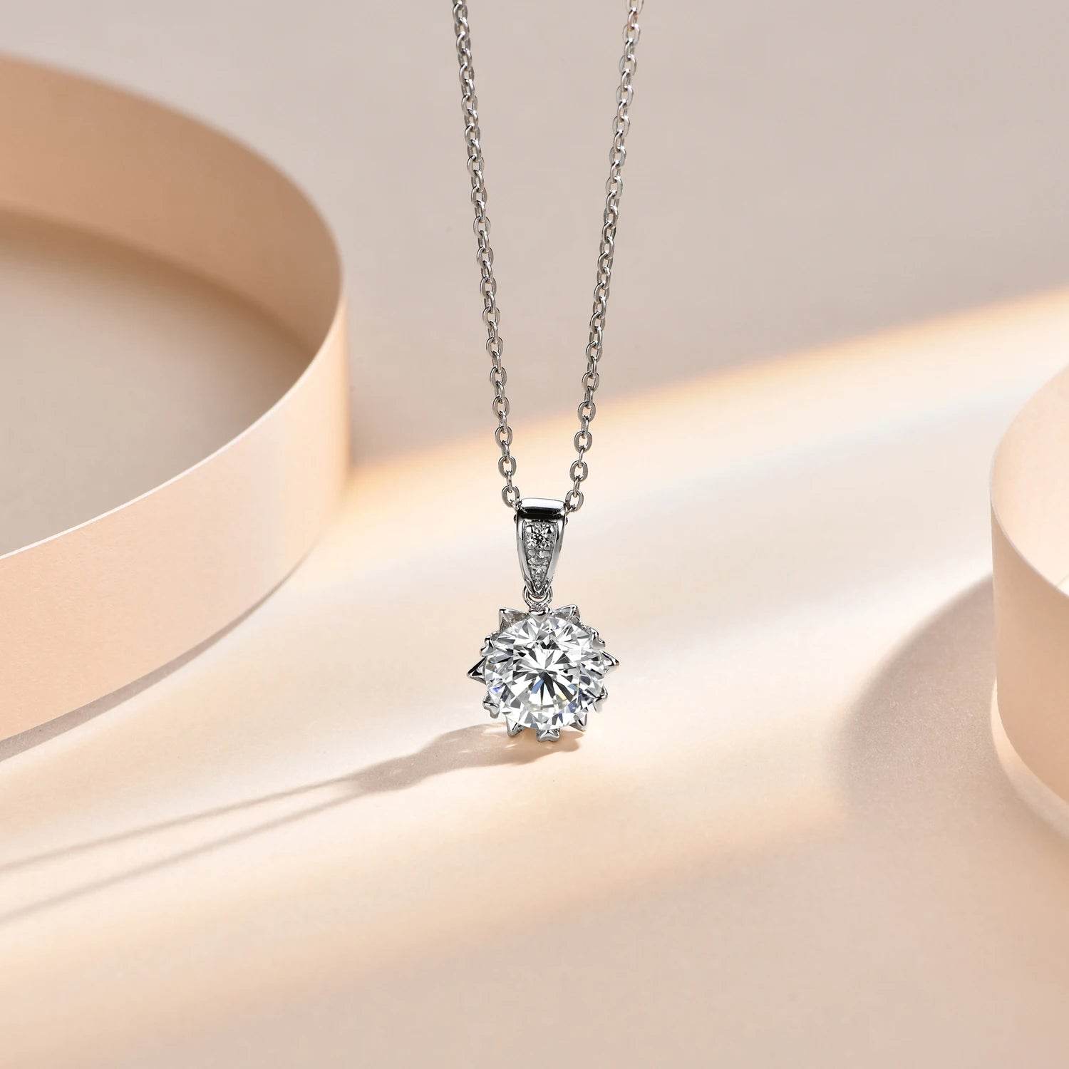 1 Carat Round Brilliant Moissanite Pendant Necklace - SnaggIt