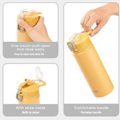 600ml/750ml High Performance Thermal Flask | Integrated Straw & All-Day Insulation