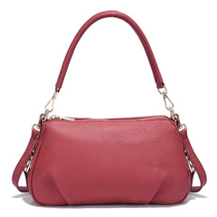 Genuine Leather Pillow Handbag – Simple High-Quality Small Shoulder & Crossbody Bag for Women