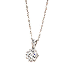 1 Carat Round Brilliant Moissanite Pendant Necklace - SnaggIt