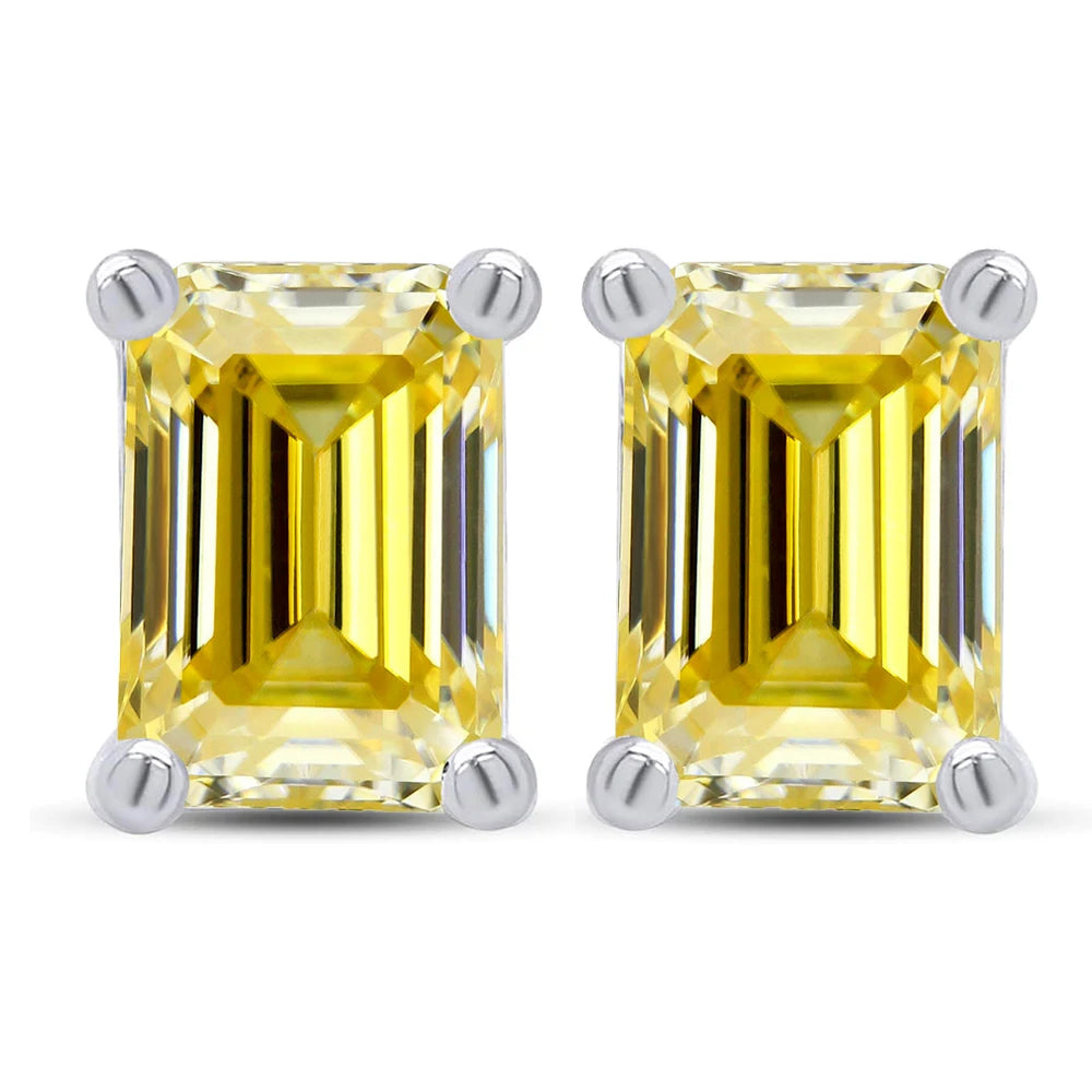 Emerald Moissanite Earrings by Snagg An Earring