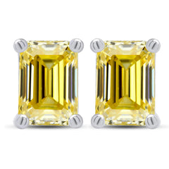 Emerald Moissanite Earrings by Snagg An Earring
