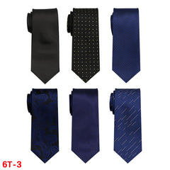 6 Pieces Classic Men’s Tie Set - Woven Jacquard Neckties for Business & Formal Events