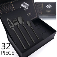 32pcs Black Matte Cutlery Set by Snagg A Dinnerware