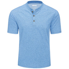 Men's Cotton Blend Henley | Soft 3-Button Summer Fashion Tee