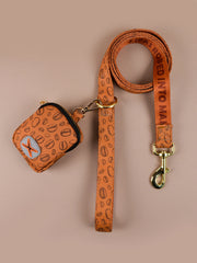 Luxury Double-Sided Print Pet Leash & Poop Bag Holder Set by Snagg A Leash