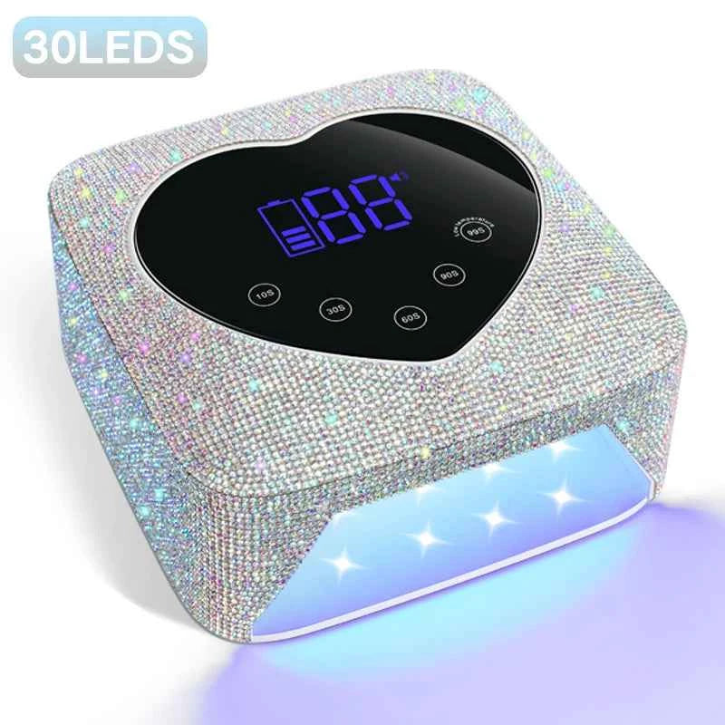 72W Professional Cordless UV/LED Nail Station – High Capacity Rechargeable Dryer with Smart HD Display
