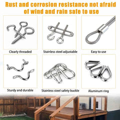 304 Stainless Steel Rope Kit 10/15/20M | PVC Coated Cable for Garden Fence Clothesline Balcony Camping