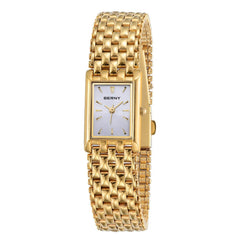 BERNY Women’s Rectangle Gold Quartz Watch - SnaggIt