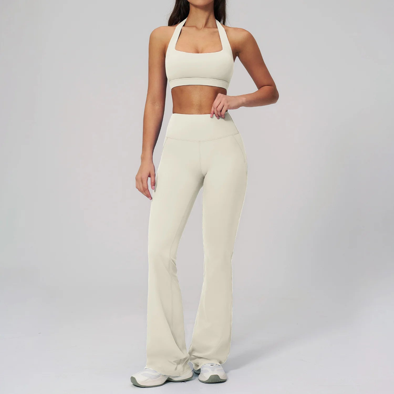 Women's 2-Piece Athletic Yoga Set | Running Leggings & Sports Bra Breathable Gym Fitness Wear