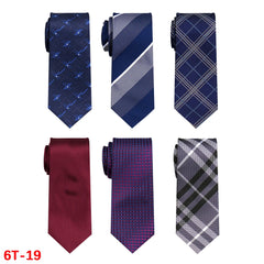 6 Pieces Classic Men’s Tie Set - Woven Jacquard Neckties for Business & Formal Events