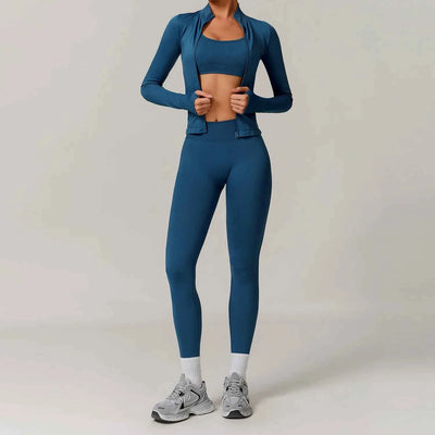 Women's 2/3-Piece Seamless Yoga Tracksuit | Gym Sports Bra & Leggings Fitness Set Sportswear