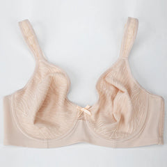 Plus Size Floral Lace Minimizer Bra | Underwire Full Coverage Unpadded High Support
