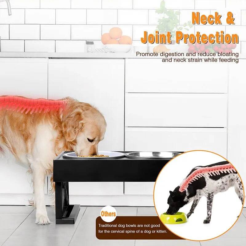 Dog Double Elevated Bowls Stand - SnaggIt