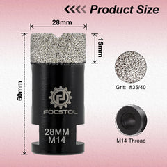 M14 Thread Diamond Core Drill Bit 6–125mm | Tile Hole Saw for Ceramic Marble Granite CE Certified