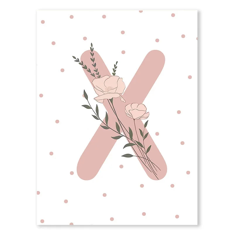 Pink Butterfly And Letters Wall Art by Snagg A Print
