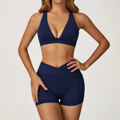 Women's 2-Piece Yoga Tracksuit | Push-Up Bra & High Waist Leggings Gym Fitness Sportswear