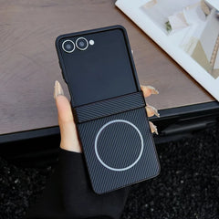 Magsafe Carbon Fiber Pattern Case Samsung Galaxy Z Flip Series by Snagg A Phone Case