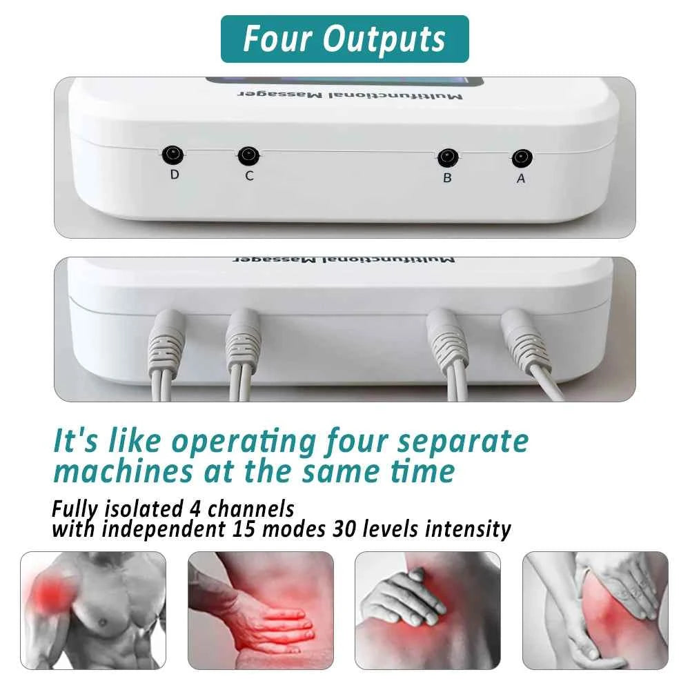 EMS TENS Muscle Stimulator – 4-Channel Electrotherapy Pain Relief Device