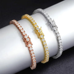 D Color VVS1 Full Moissanite Tennis Bracelet — 925 Sterling Silver, 18K Gold Plated