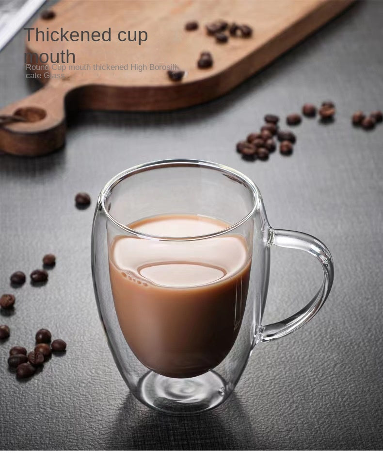 Heat Resistant Double Wall Glass Mug For Coffee by Snagg A Cup