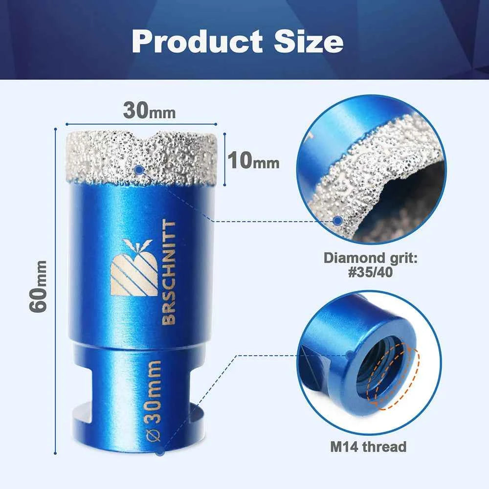 Vacuum Brazed Diamond Core Drill Bit & Heavy Duty Hole Saw for Granite, Porcelain, and Ceramic