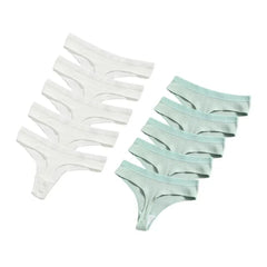 Seamless Cotton G-String 10-Pack | Breathable Thong Solid Colour Plus Size Women's Underwear