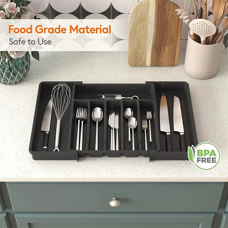 Expandable Cutlery Drawer Organizer by Snagg A Tray