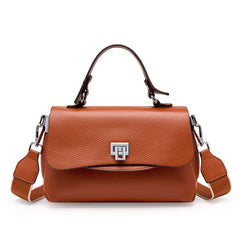 Genuine Leather Envelope Top-Handle Bag – Simple Luxury Women's Shoulder & Small Crossbody Handbag