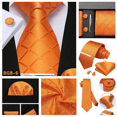 Men’s 8cm Plaid & Check Necktie with Matching Accessories