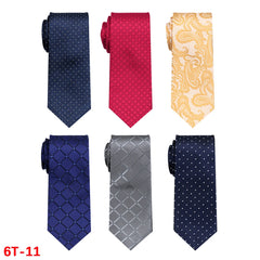 6 Pieces Classic Men’s Tie Set - Woven Jacquard Neckties for Business & Formal Events