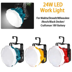 24W LED work light with hook for 18V tool batteries – image 2