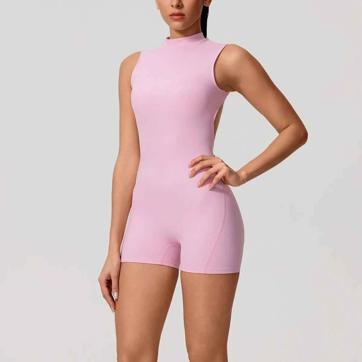 Women's Sleeveless Push-Up Butt-Lifting Yoga Bodysuit | High Stretch Gym Running Fitness Jumpsuit