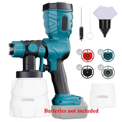 Cordless HVLP Paint Sprayer – 300W Electric Spray Gun for 18V/20V Batteries