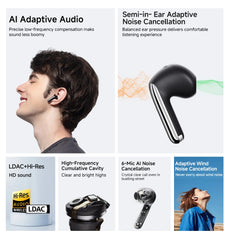 Wireless ANC Earbuds | Bluetooth 5.3 In-Ear Headphones with 6 Mic & Hi-Res Audio (34H Playtime) by Snagg An EarBud