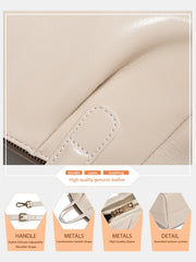 Ruched Genuine Leather Small Satchel