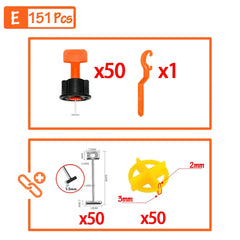 Tile Leveling System Kit 51–402pcs | Floor & Wall Tile Clips Spacers Leveler for Porcelain Ceramic