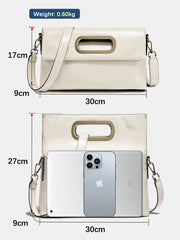 Vintage Genuine Leather Crossbody Handbag – Large Capacity Designer Shoulder Bag for Women, All Seasons