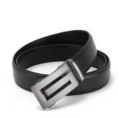Luxury Men’s Automatic Leather Belt — Genuine Leather Adjustable Strap (110–130cm)