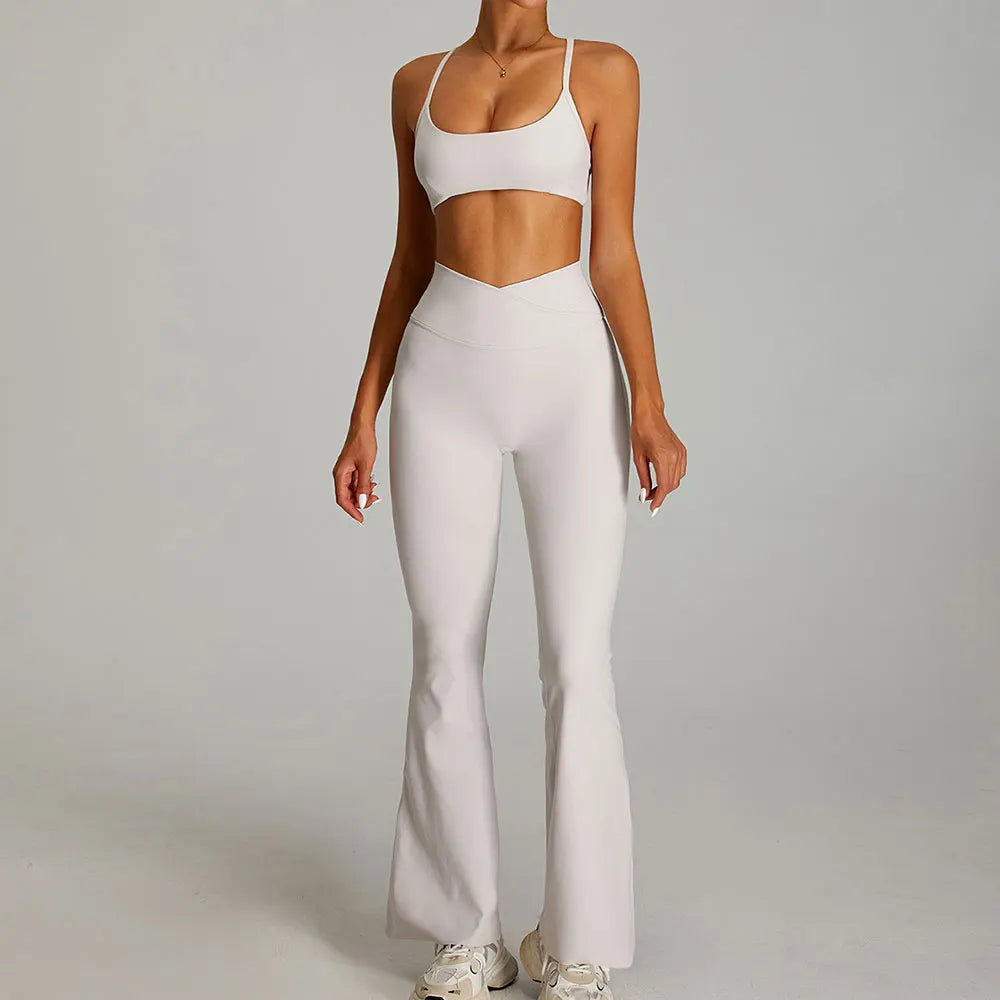 Women's 2-Piece Short Sleeve Yoga Suit | Quick-Dry Gym Tracksuit Running Workout Sports Set