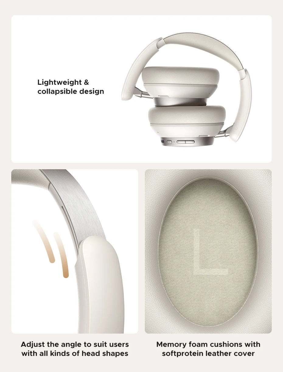 Wireless ANC Headphones | Bluetooth Over-Ear Hi-Res Headset (120H Playtime) by Snagg A Headphone